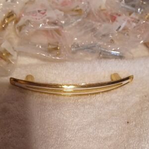 Vintage Ajax Cabinet Handle Set Of 10 gold Tone 3 Inch Centers